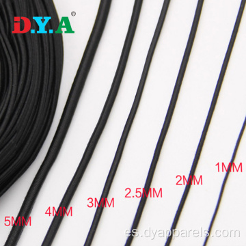 Stock de cuerda de cable elástica redonda de poliéster negro blanco